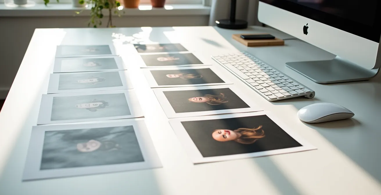 Visualización del flujo de trabajo con acciones para procesamiento masivo de retratos