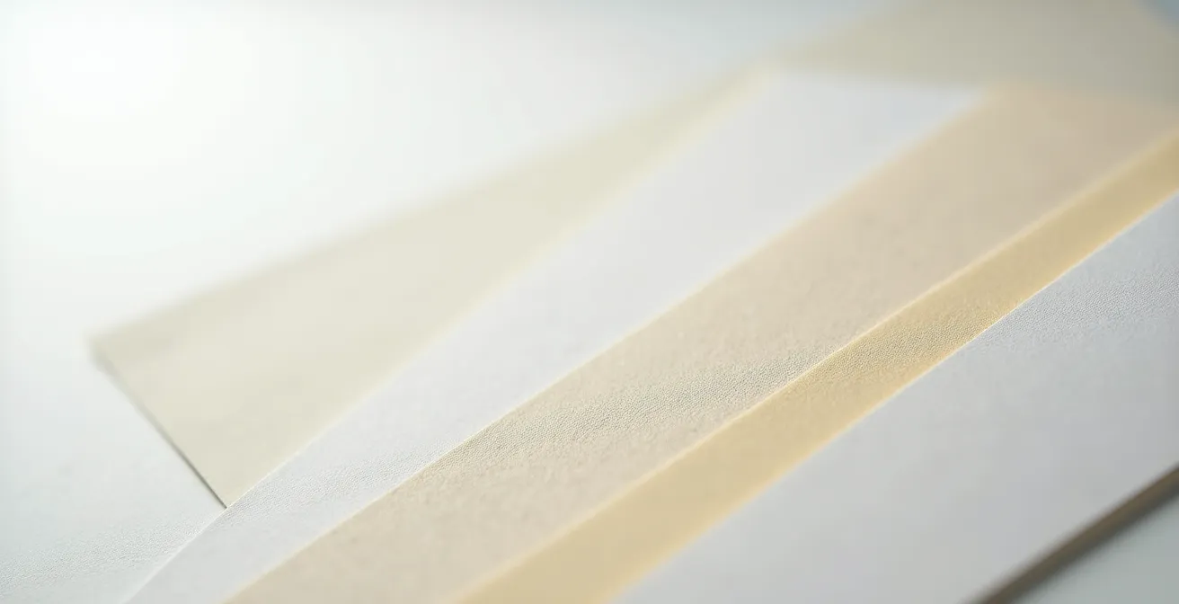 Vista macro de texturas de papel fotográfico con variaciones de color y acabado