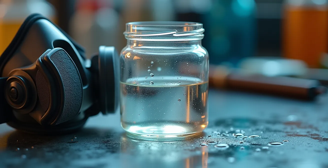 Visualización de vapores invisibles de disolventes en un espacio de trabajo artístico